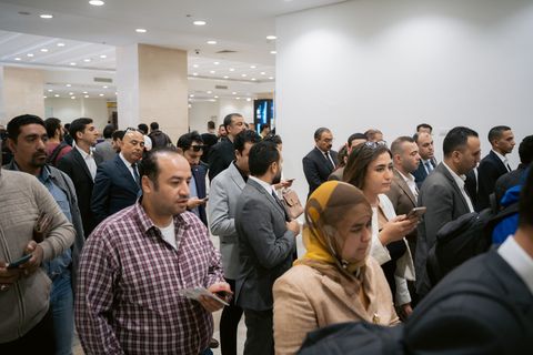 Cairo ICT - crowded aisle visitors